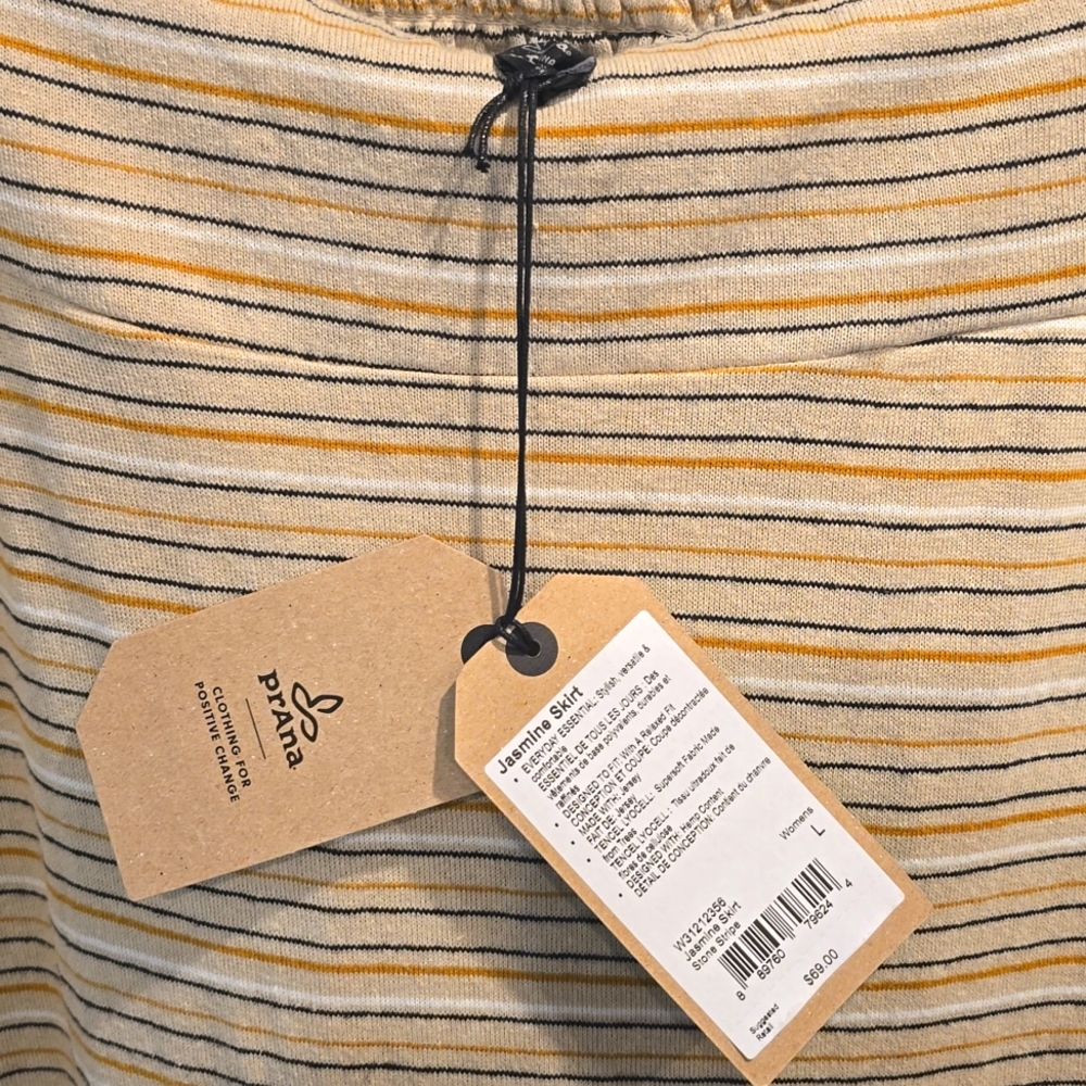 Prana Women's Striped Cream and Tan Skirt - Picture 3 of 7